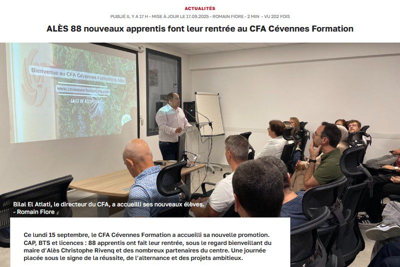le CFA Cévennes Formation a accueilli sa nouvelle promotion. CAP, BTS et licences : 88 apprentis ont fait leur rentrée