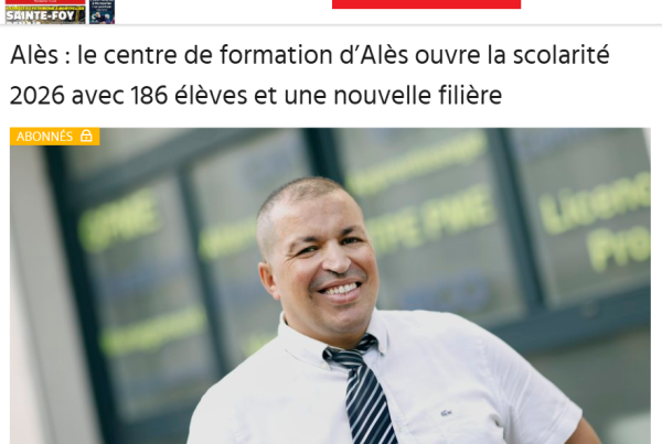 midi libre : le centre de formation d’Alès ouvre la scolarité 2026 avec 186 élèves et une nouvelle filière